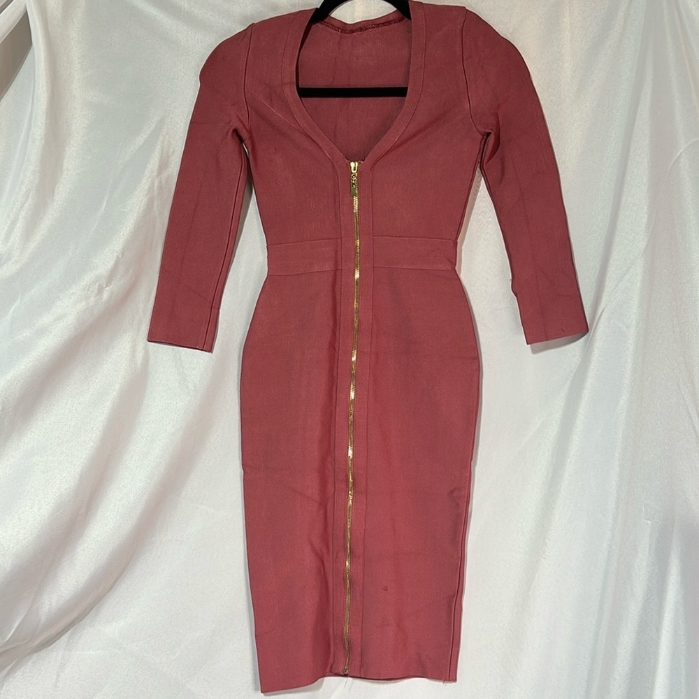 BOGO Ribbed Knit Zip up Dress Size S
